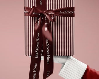 Red Striped Wrapping Paper | Chic Modern Gift Wrap, Timeless Design