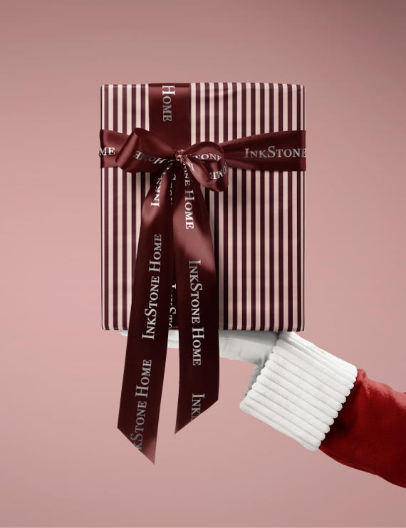 Red Striped Wrapping Paper | Chic Modern Gift Wrap, Timeless Design