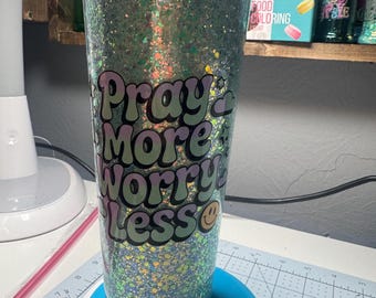 Tazza glitterata da 24 once con cannuccia inclusa