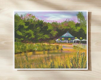 Natuurlandschapsschilderkunst Giclèekunst aan de muur, impressionist Paderborn, zomer natuur decor print
