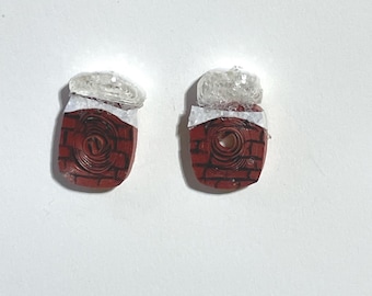 Chimney quilled paper Christmas earrings
