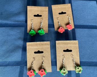 Lego leaves dangle earrings
