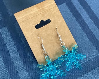 Lego snowflake dangle earrings