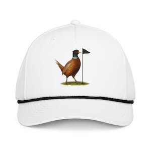 Boné clássico Richardson com estampa de faisão em verde.