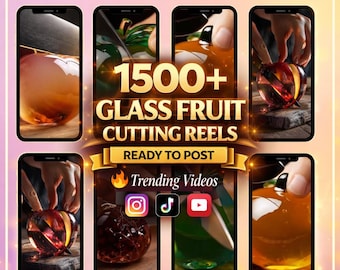 1500+ Glass Fruit Cutting Reels | Satisfying ASMR Bundle (Digital Product)