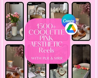 Reels Coquette Pink / Más de 1500 plantillas de Canva (Descarga digital)