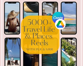Paquete de más de 5000 reels de viaje / Editables en Canva, Playas y resorts (Descarga digital)
