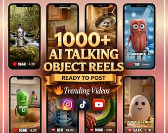 AI Talking Object Reels Bundle | Canva Editable Videos | PLR MRR