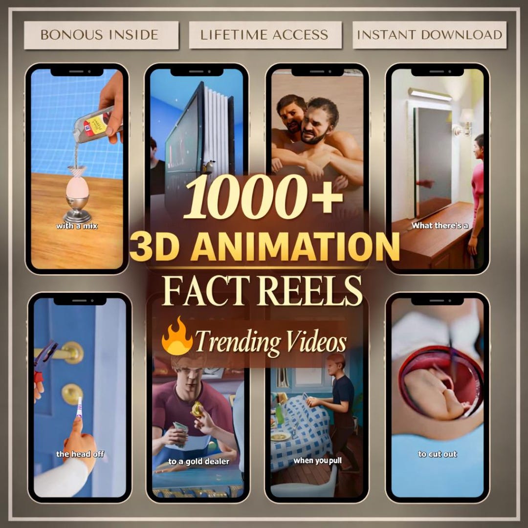 3D Animation Fact Reels Bundle | Canva Editable Videos | Animated Facts ...