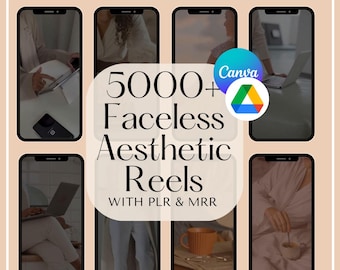 Más de 5000 Reels sin rostro / Editables en Canva, Contenido de estilo de vida en tonos beige (Descarga digital)