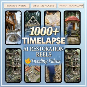 Restauración con time-lapse de IA / Vídeos de transformación de casas antiguas / Contenido viral de antes y después / Paquete de cortos de Instagram y TikTok