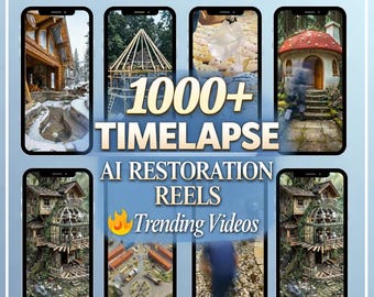 Vídeos de restauración con IA en cámara rápida / Vídeos de transformación de casas antiguas (descarga digital)