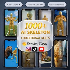 Bobines éducatives squelettes IA | Anatomie virale et short scientifique | Contenu éducatif Instagram TikTok