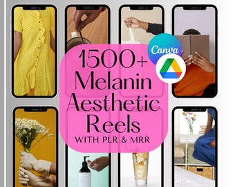 Más de 1500 vídeos de estilo de vida con temática de melanina / Contenido editable en Canva (descarga digital)