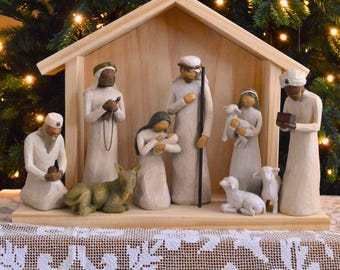 Weihnachtskrippe/Stall aus Holz