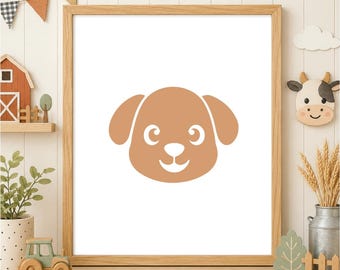 Dog Face SVG, Kawaii Puppy Head PNG, Animal Face Cut File for Cricut and Silhouette