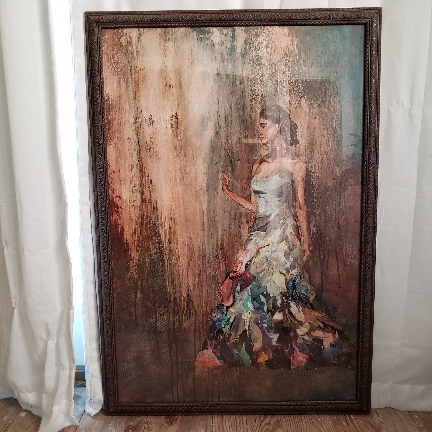 Transparent - Original Art empath, empathy wall decor paper collage clairvoyant intention rainbow goddess woman figure