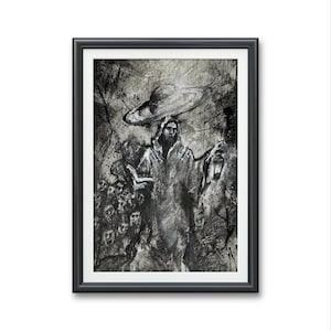 Astrología védica de Saturno- IMPRESIÓN de arte, Ilustración original de acuarela Arte Oracle deck card planet