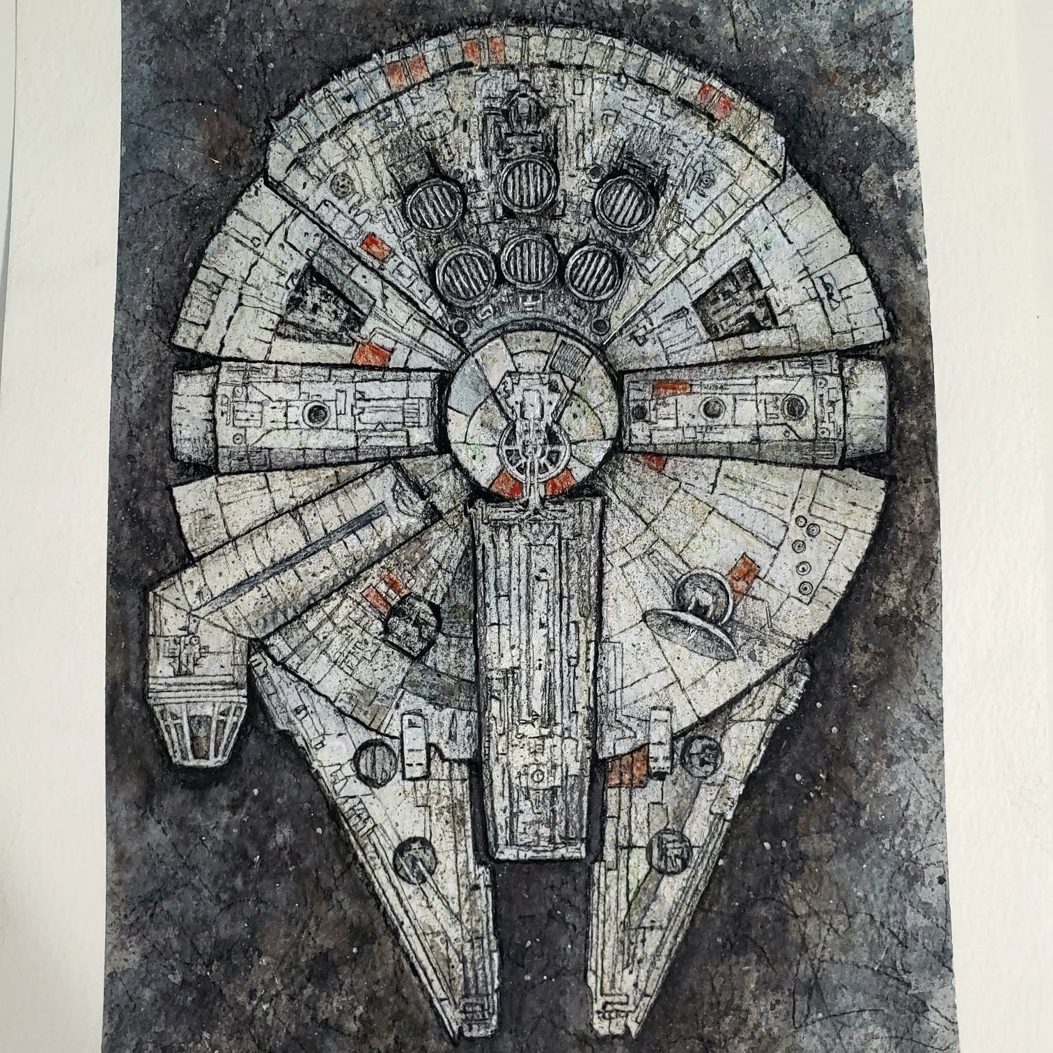 Millennium Falcon Art PRINT Star Wars Original Watercolor | Etsy