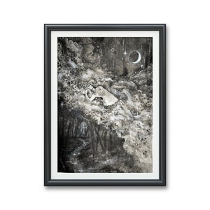 Rejuvenation- Art PRINT Original Watercolor Illustration Artwork rest recharge safe sleeping loving inner nightmare narcolepsy