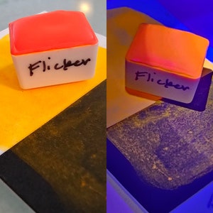 Cintilação Laranja - Neon Fluorescente Artesanal Aquarela Aquarela Ultravioleta reativa UV Brilhante Vibrante Metade, Quarto, panela