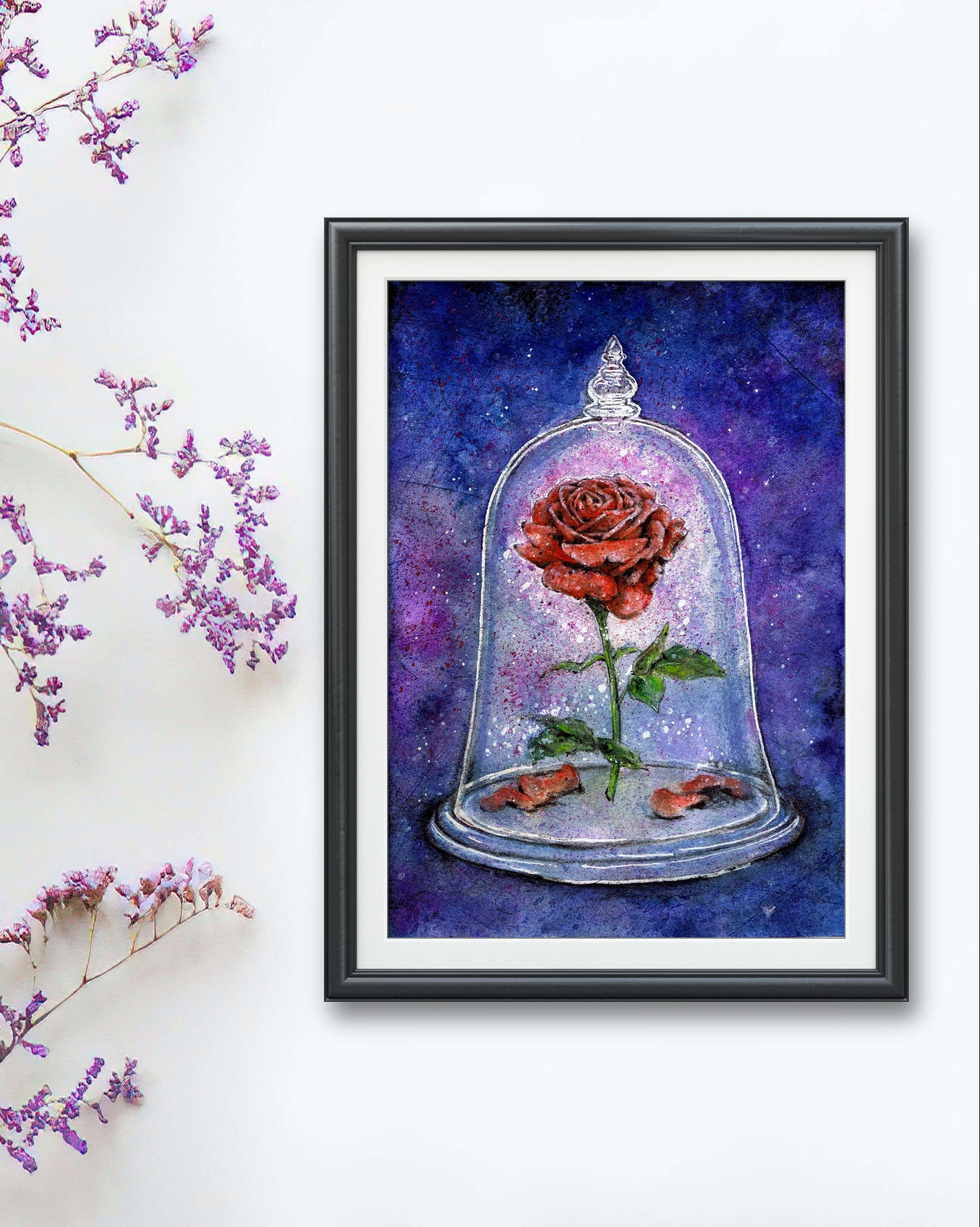 絵画　薔薇　インテリア　イラスト 抽象的なバラの絵画 オリジナルキャンバスフラワーペイン