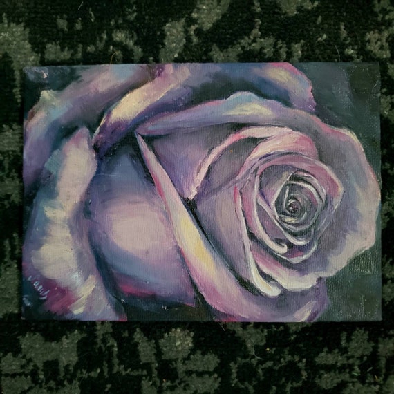 Österreich Lila Badezimmer Ölgemälde Art - Original Rose Kunstwerk Flur Stillleben Lavendel Print Etsy