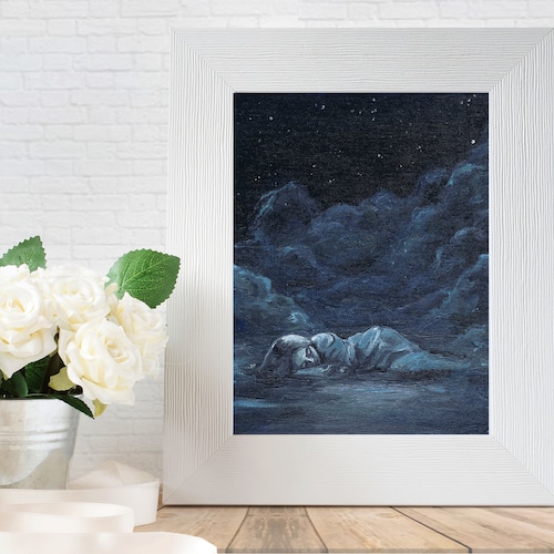 Grief Laying In The Clouds Art Print Original Oil Painting Etsy