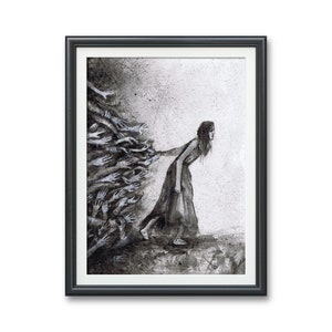 Addiction- Art PRINT Original oil painting artwork Mental health divorce anxiety depression rebirth breaking habits