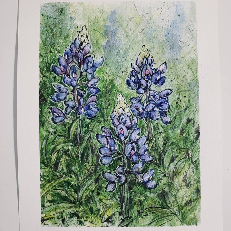 Texas Painting Original Art Watercolor Wall Decor Etsy