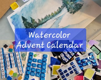 Advent Calendar 6/12/24 card Color shift Shimmer Mica Handmade Watercolor Watercolour Vibrant Half glitter Quarter pan Rainbow Surprise