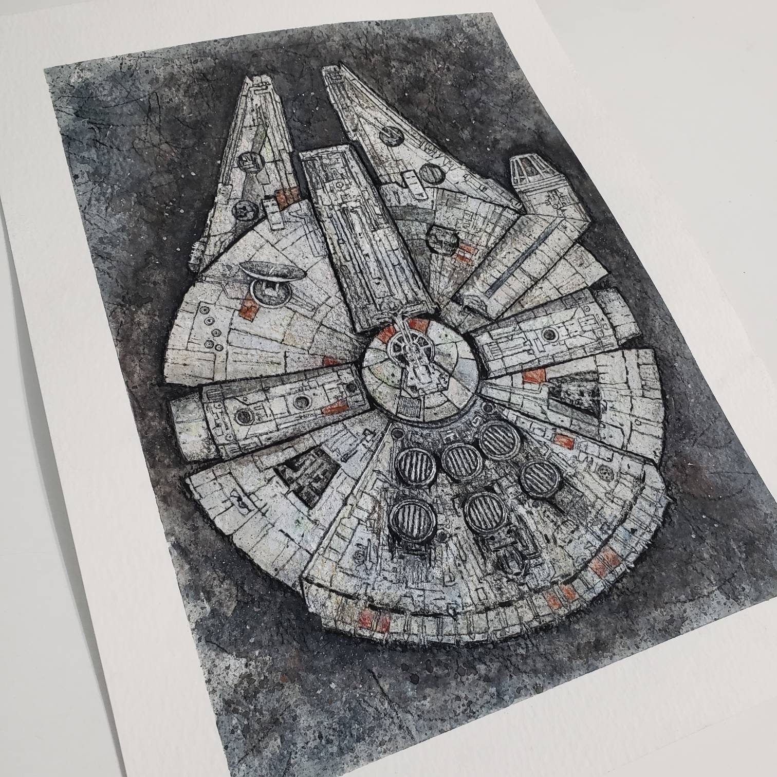 Millennium Falcon Art PRINT Star Wars Original Watercolor | Etsy