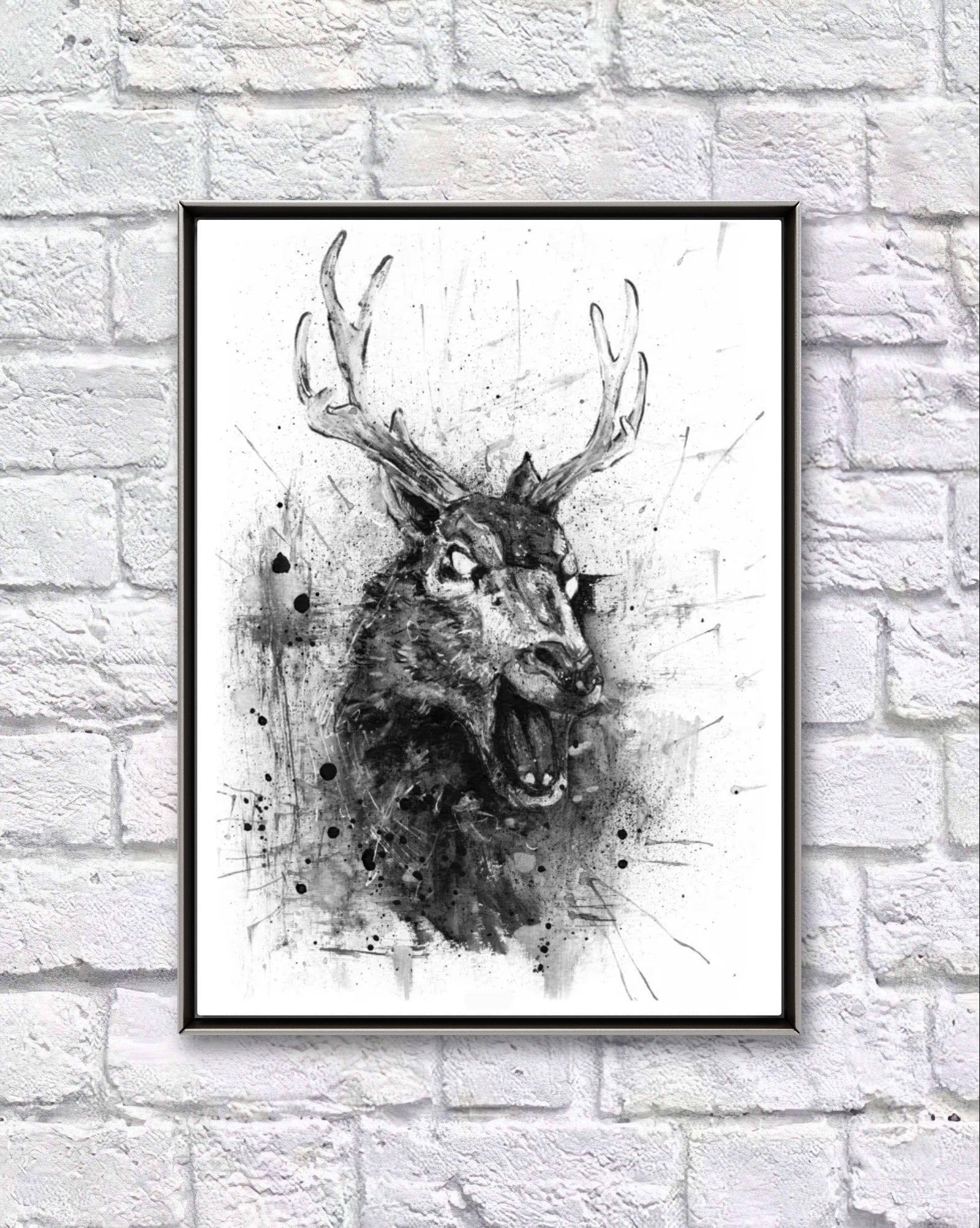Evil Dead Deer- Art PRINT, Original Watercolor Illustration