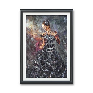 Constrained by the Chains of Life Original Art PRINT, Corset, figurative art, Surrealism, dark fantasy, chained, baggage, emotional art
