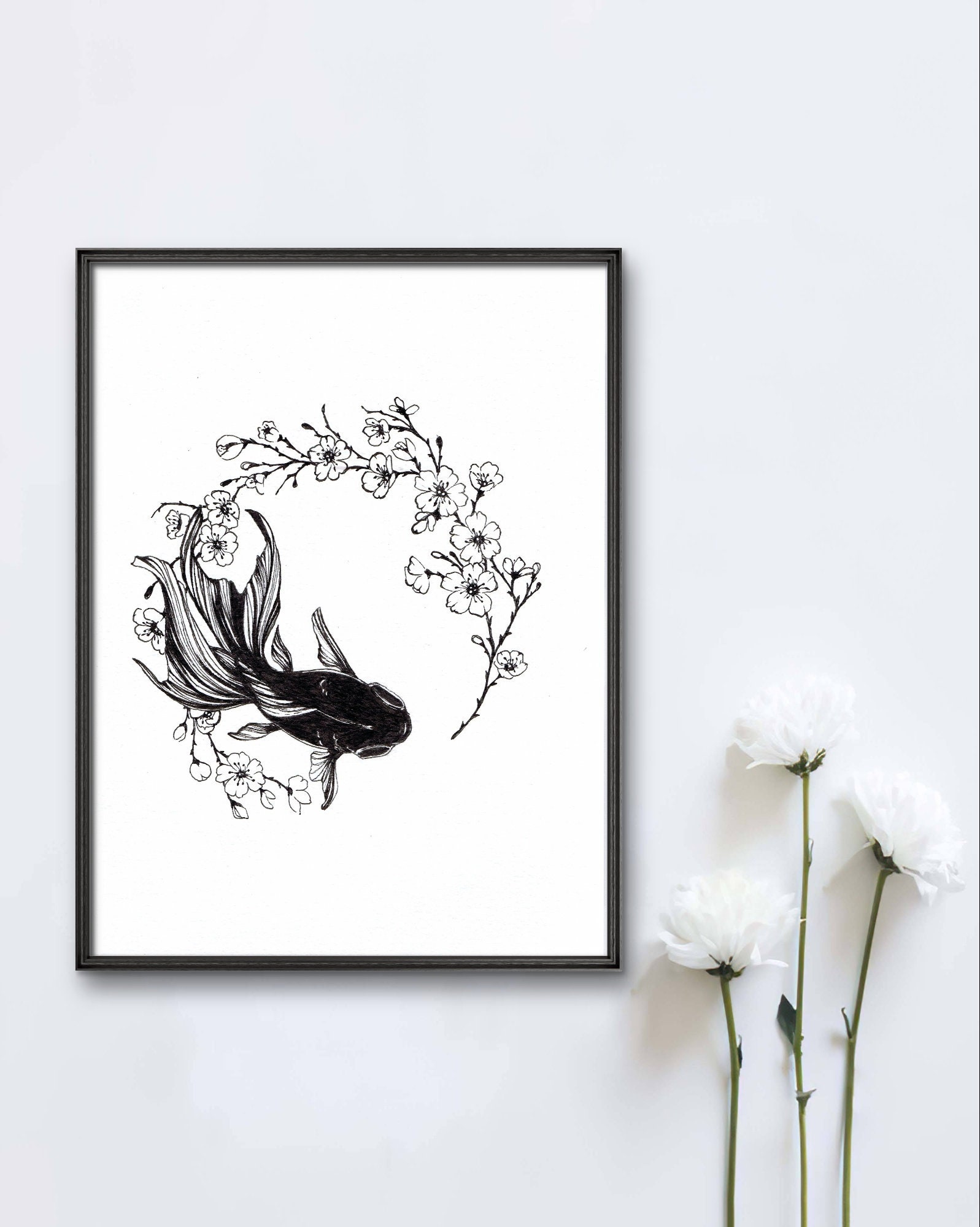Revolve- Original Pen and Ink Illustration Art PRINT, Black