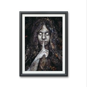 Our Lady of the Holy Death- Santa Muertos Print collage Illustration Artwork anxiety dark fantasy horror creepy scary morbid wall art