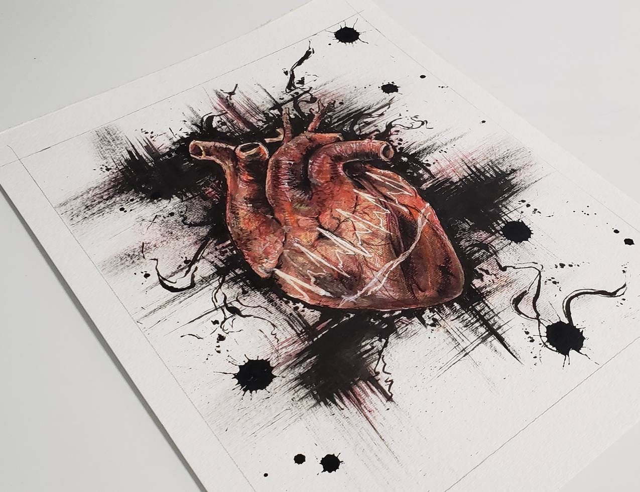 心臓と足の骨の油彩画 心臓と足の骨の油彩画 心臓と足の骨の油彩画