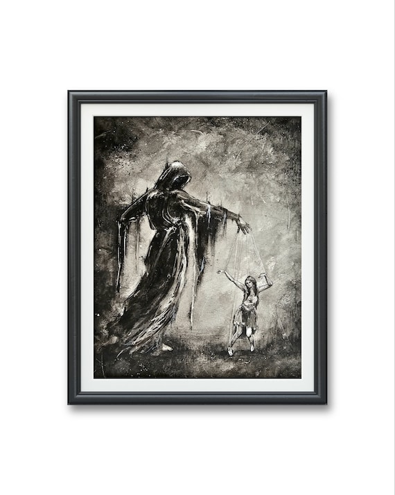 Manipulation Puppet Master- Art PRINT, Original Watercolor