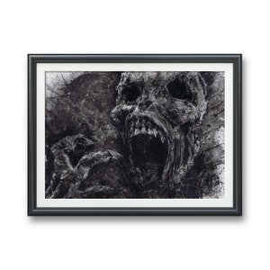 Zombie- Art PRINT, Momie Original Aquarelle Illustration Illustration Égyptienne sombre gothique fantasy mort mythologie cadavre art