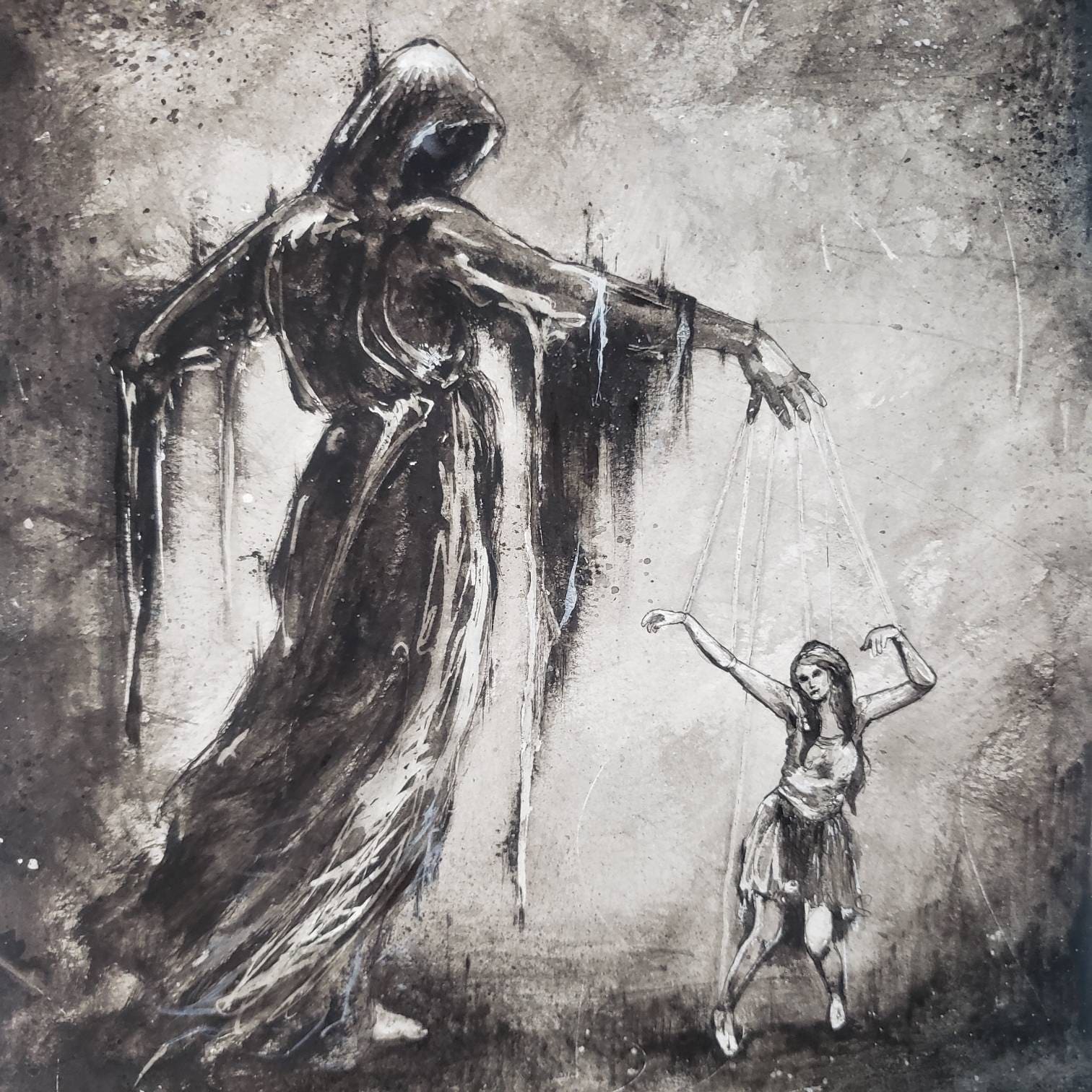 Manipulation Puppet Master- Art PRINT, Original Watercolor