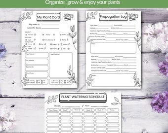 Plant Care Kit Printable - Propagation Log , Watering tracker , Plant Journal | Template
