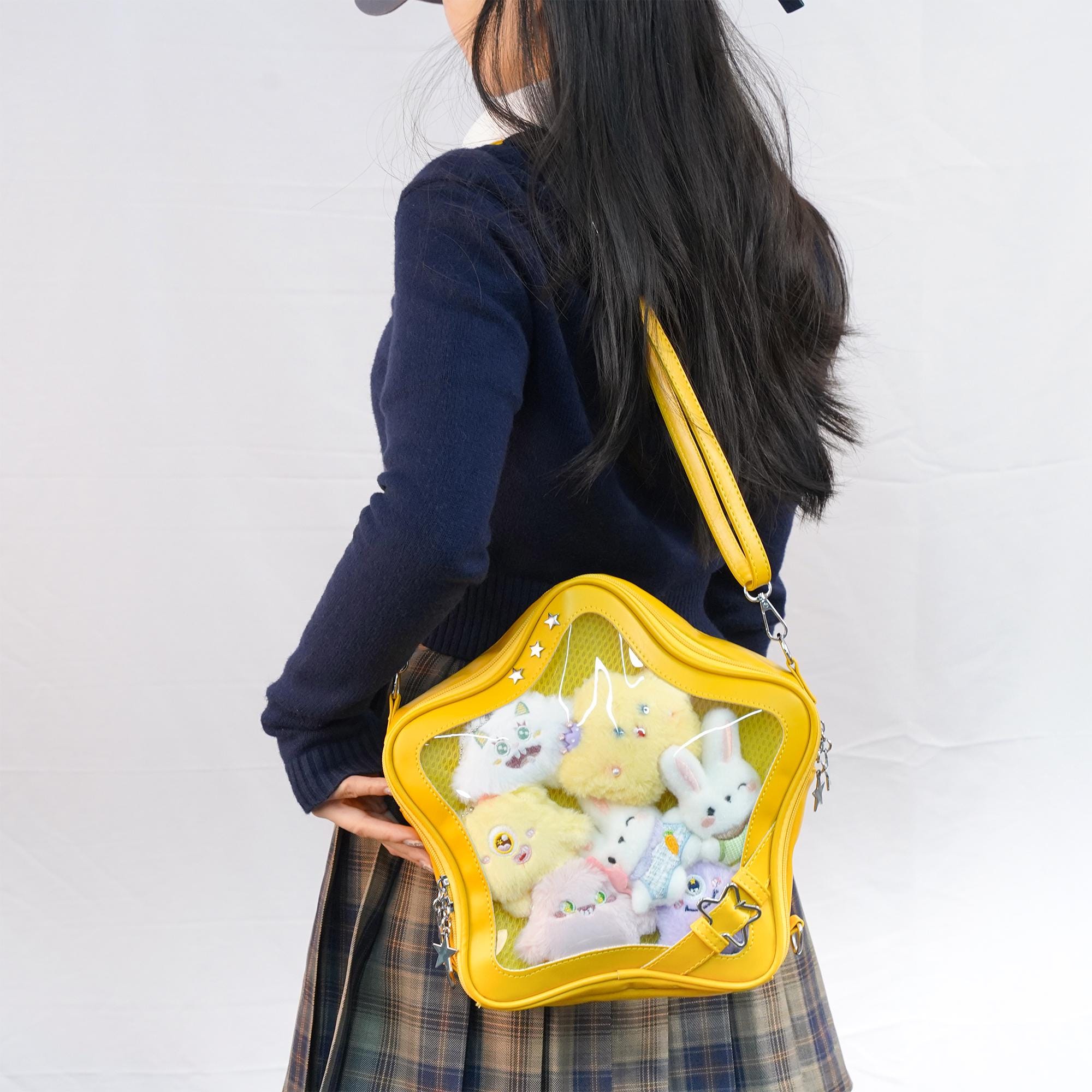 Large Star Ita Bag Crossbody –pin Display Bag | Clear Window Purse