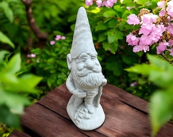 Cement Gnome Figurine - Outdoor Dwarf Ornament - Garden Gnome Art - Lawn Sculpture - Beton Dwarf Statue - Home Design - Patio & Yard Decor