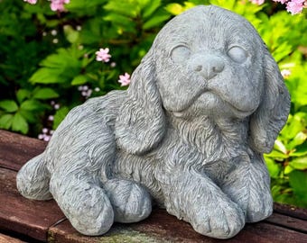 Small Cocker Statue - Cement Dog Ornament - Outside Spaniel Figure - Lawn Pet Art - Cocker Spaniel Design - Beton Puppy - Patio & Yard Decor