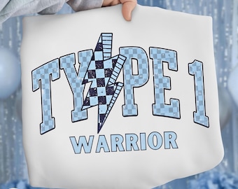T1D Warrior PNG, Retro Diabetes Awareness PNG, Type 1 Diabetes Mom, Blue Ribbon PNG, November Awareness Design