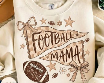 Football Mama PNG, Pennant Flag Touchdown Football, Fall Sports Design, Game Day Football, Vintage Football Mom, Football Season PNG