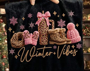 Winter Vibes png, Yarn Faux Cozy Winter, Preppy Cold Season Weather Clipart, Christmas Beanie Boots Tumbler, Freezin Season png,