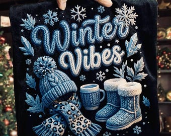 Winter Vibes png, Freezin Season png, Yarn Faux Cozy Winter, Preppy Cold Season Weather Clipart, Christmas Beanie Boots Tumbler, Cozy Winter