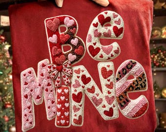 Valentines Day png, Be Mine Png, love png, Faux Yarn Valentine Vibes Png, Heart Valentine Faux Yarn, XOXO Png,Vintage Coquette Valentine Png