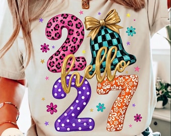 New year 2027 PNG, Hello 2027 PNG, Colorful Brushstroke, Checkered Leopard Polka Dot New Year Party, Christmas new year, 12 New Chapters PNG